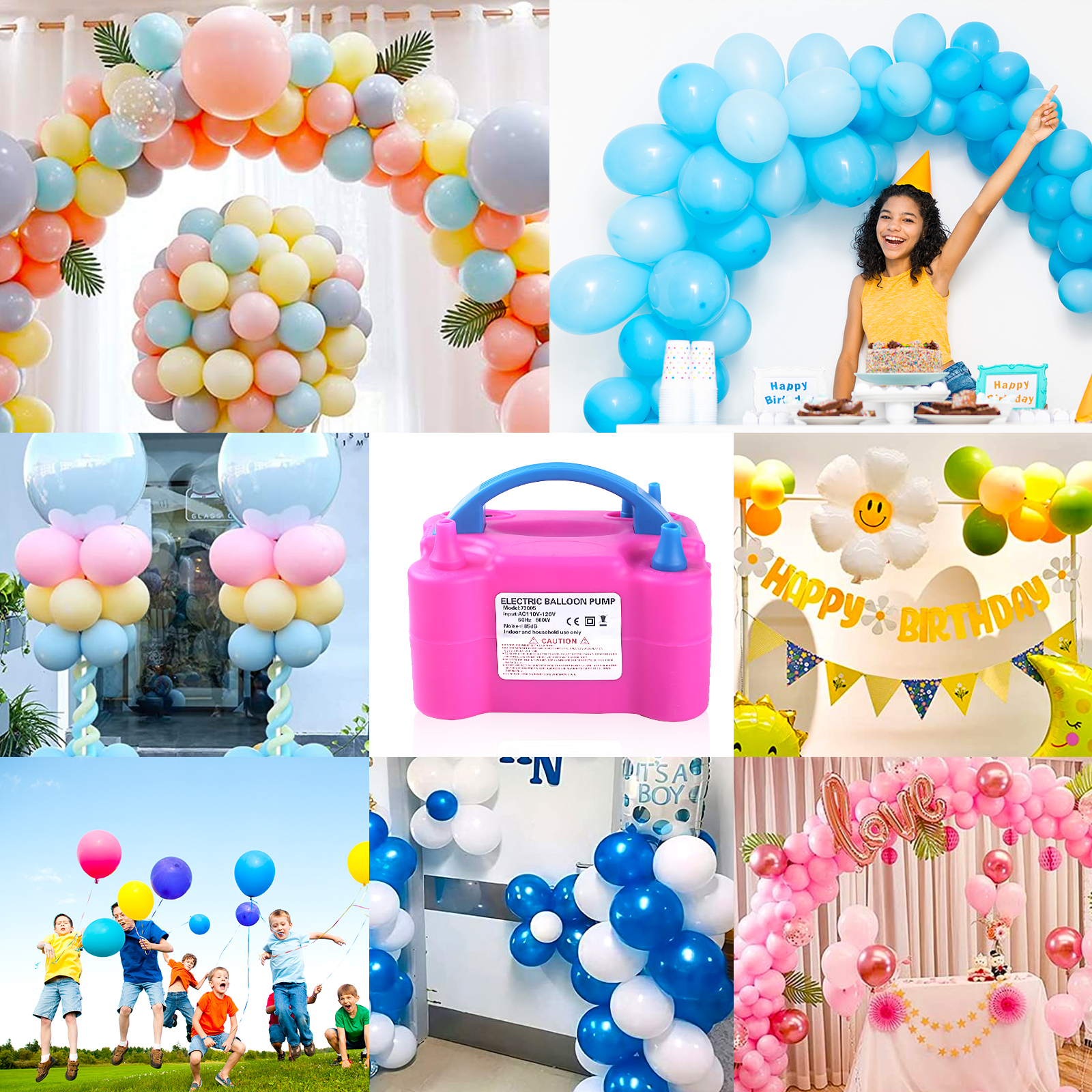 Electric Balloon Air Pump Balloon Arch Column Stand Inflatable Balloon ...