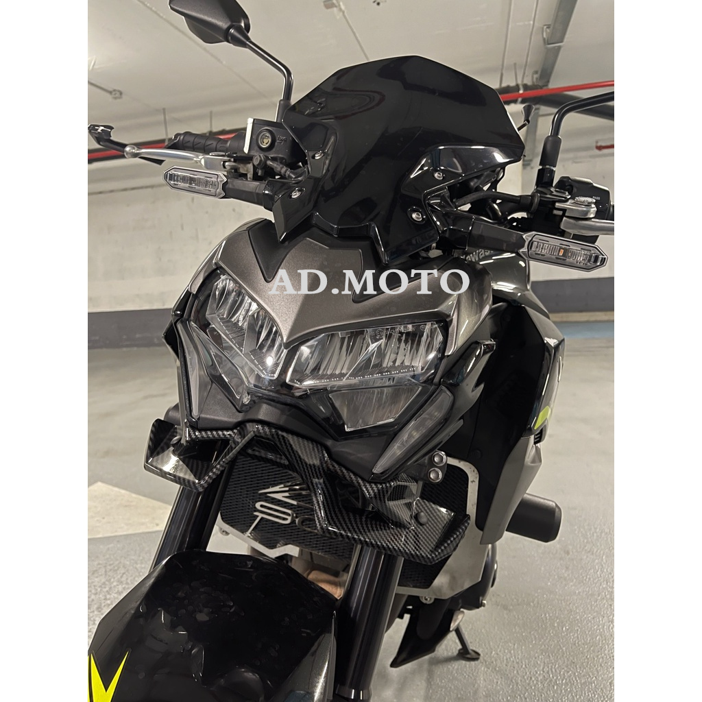 Carbon fiber Motorcycle Z 900 Naked Front Spoiler Winglet Aerodynamic ...