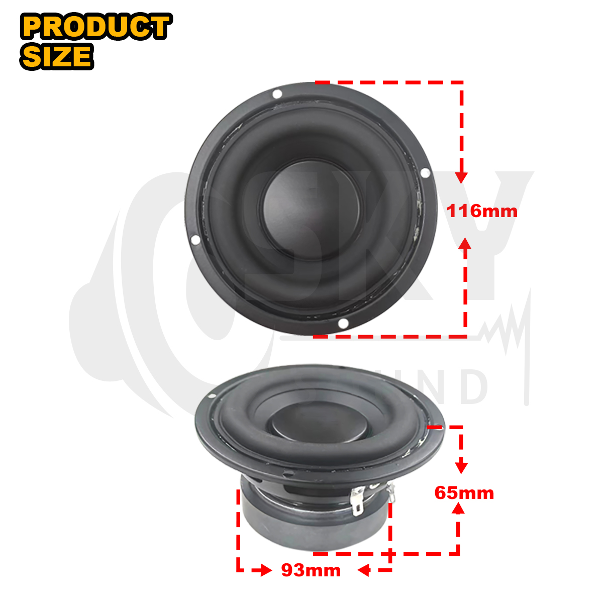SKYSOUND 4 inch Subwoofer Speaker 4Ω 25W BASS Speaker Car Stereo Car ...