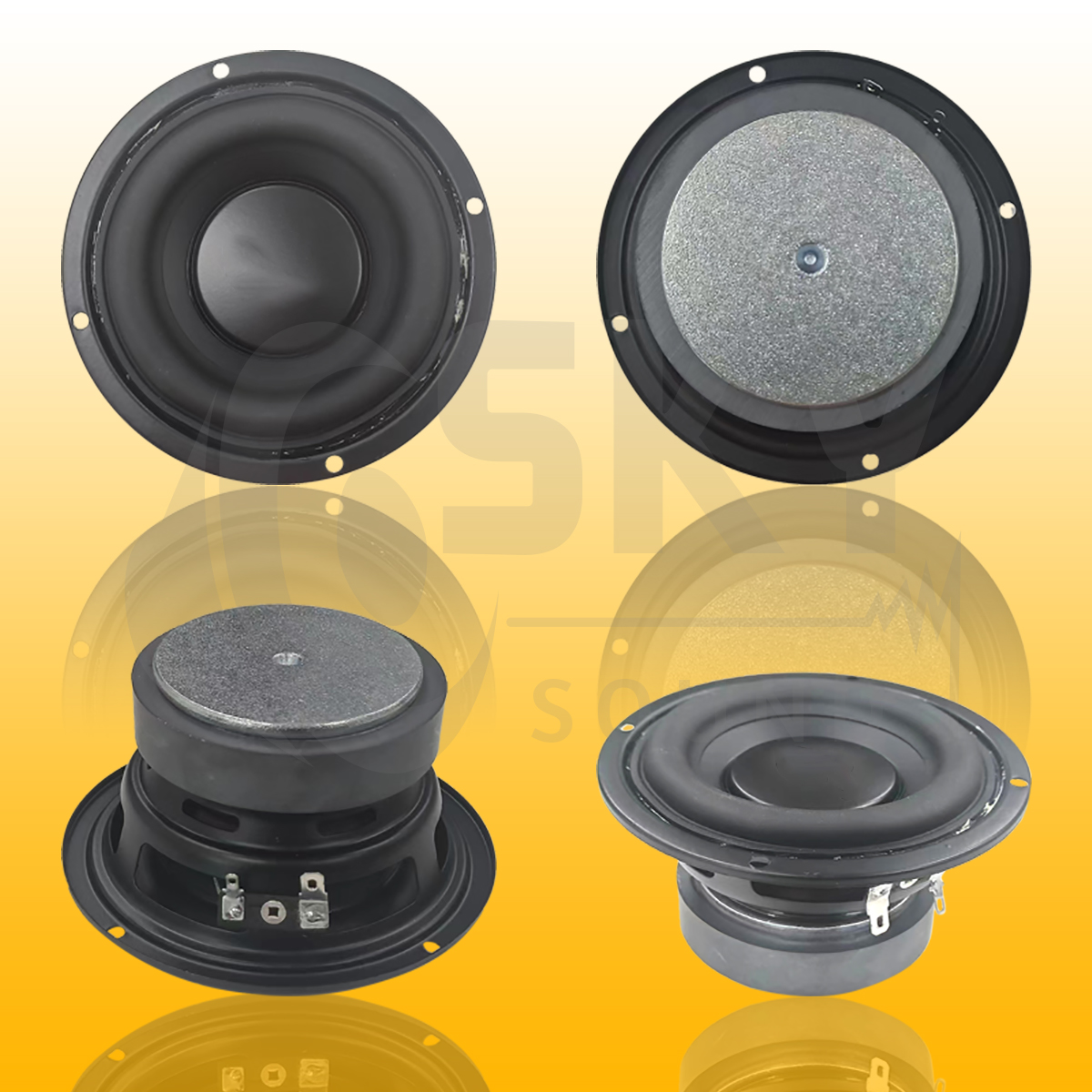 SKYSOUND 4 inch Subwoofer Speaker 4Ω 25W BASS Speaker Car Stereo Car ...