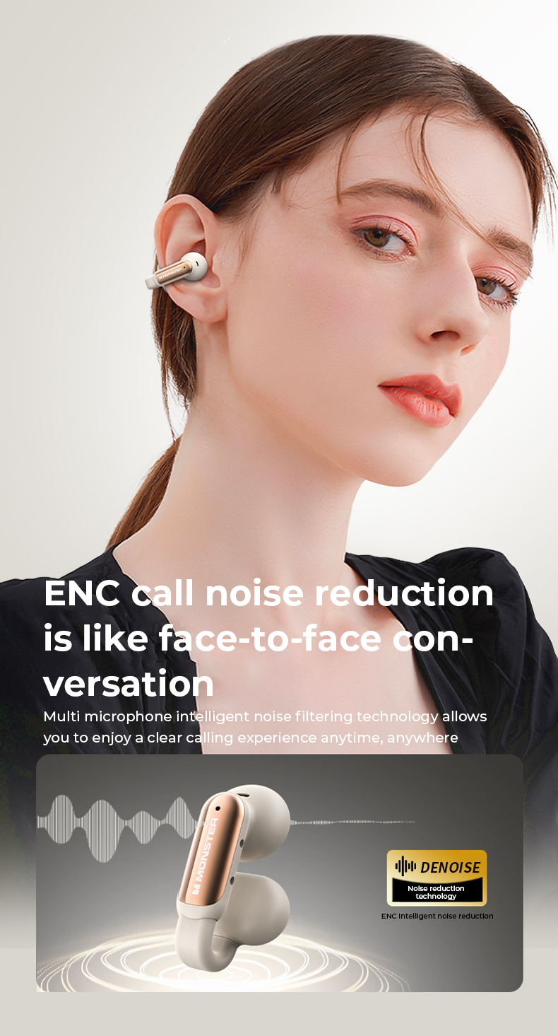 Monster Open Ear AC601 Noise-Cancelling Bluetooth Earphone Sport ...