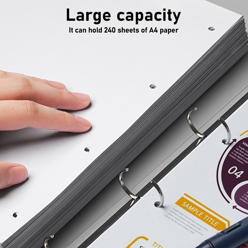 A4 Four-Hole Binder Large Capacity File Folder Portable Buckle File ...