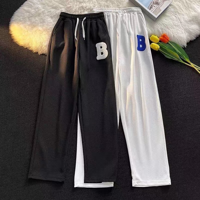 Yiyi Slocks Pants Loose Straight Cut Pants Korean Sweatpant Wide Leg Baggy Sweat Pants For Men 7130