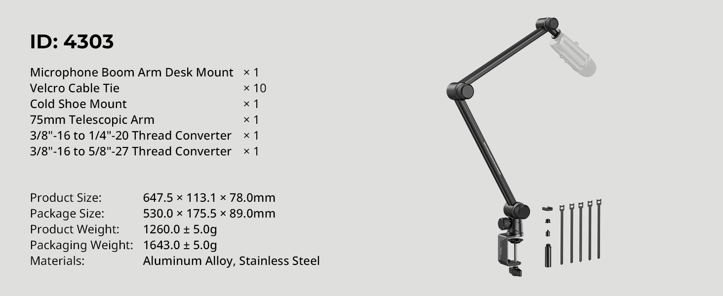 SmallRig Universal Microphone Boom Arm Desk Mount for Phone or Vlog ...