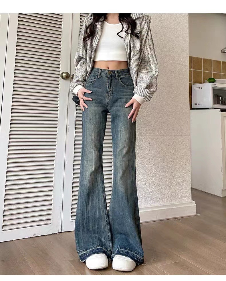 American Retro Micro Cropped Straight Jeans Women's New Autumn And ...