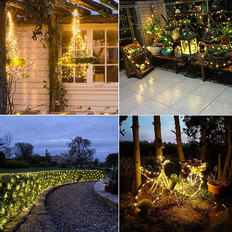 102M/42M/32M 400/300leds Solar Lights Outdoor Waterproof with 8Modes ...
