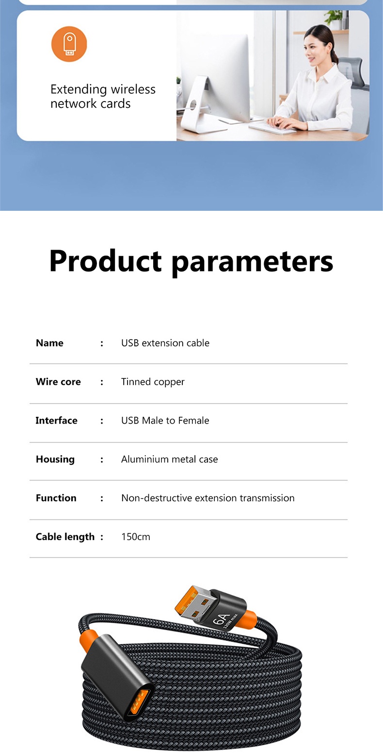 USB 3.0 Cable Extension Cable 1m/1.5m Wire Data Transmission Line Super ...