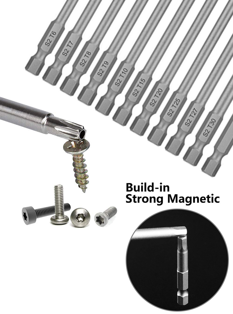 Cross-border Star Hollow Bits Set (11/12pcs) 50/75/100mm * T5-T40 ...