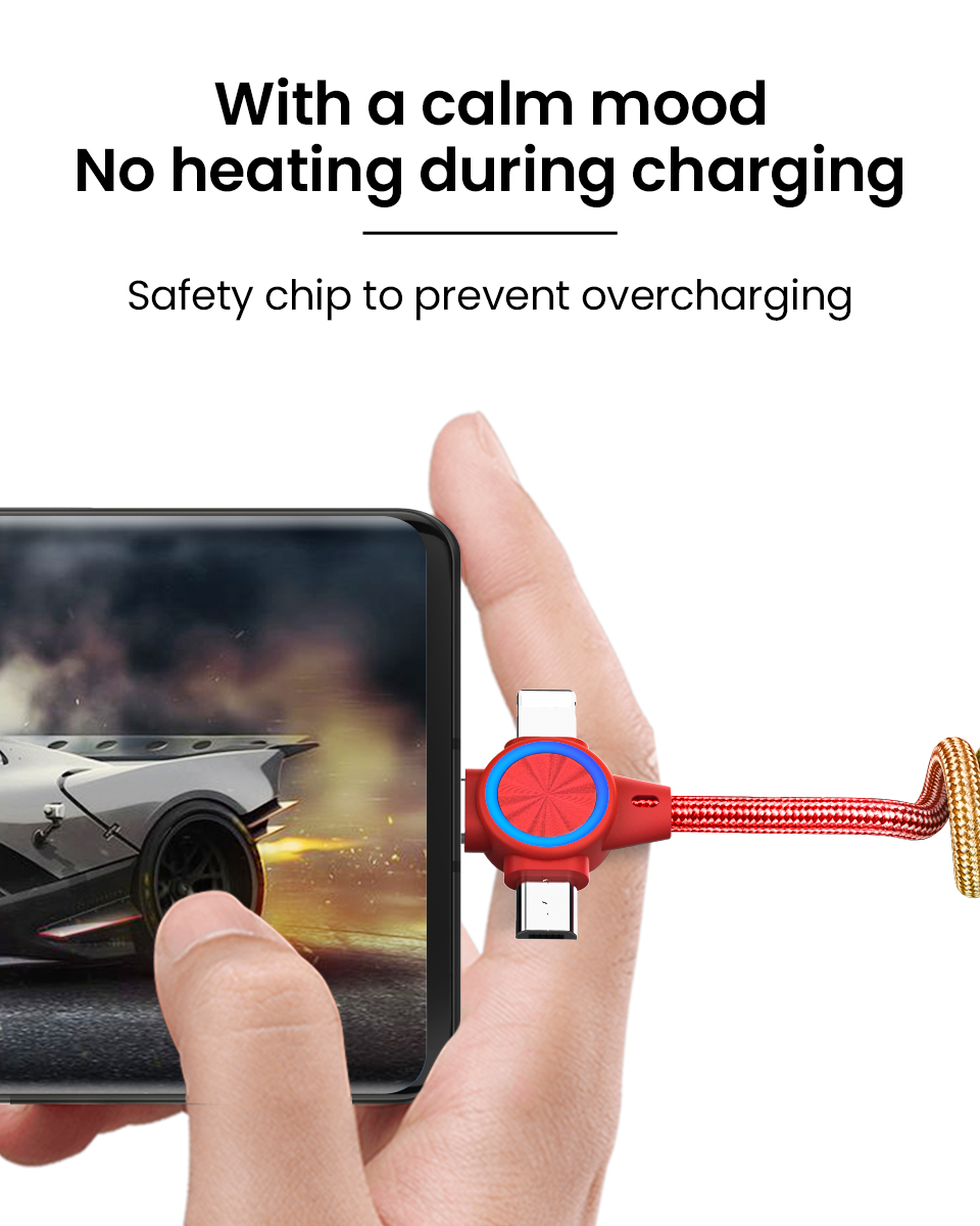 3A Rainbow Multicolor Spring Stretchable 1m Quick Charging Cable 3 in