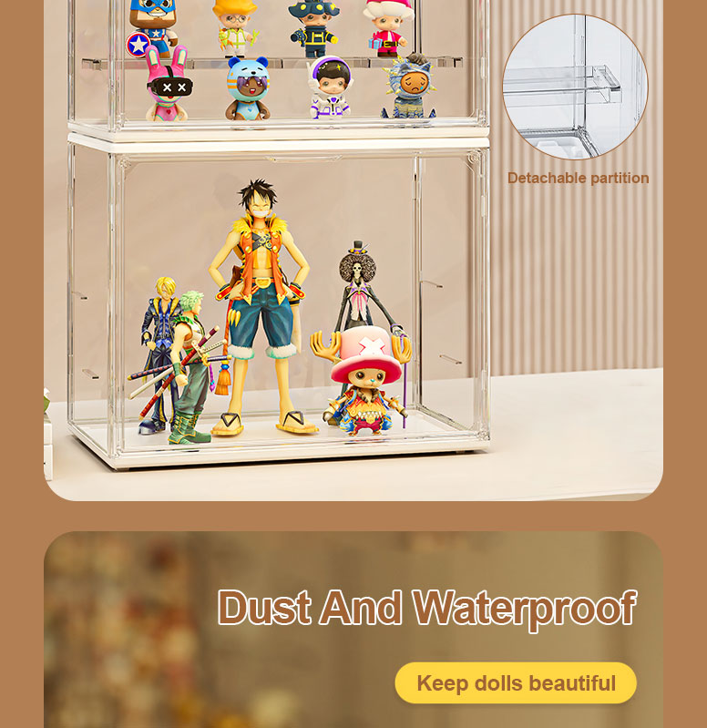 Popmart Transparent Toy Storage Box Acrylic Display Case Boxes Magnetic ...