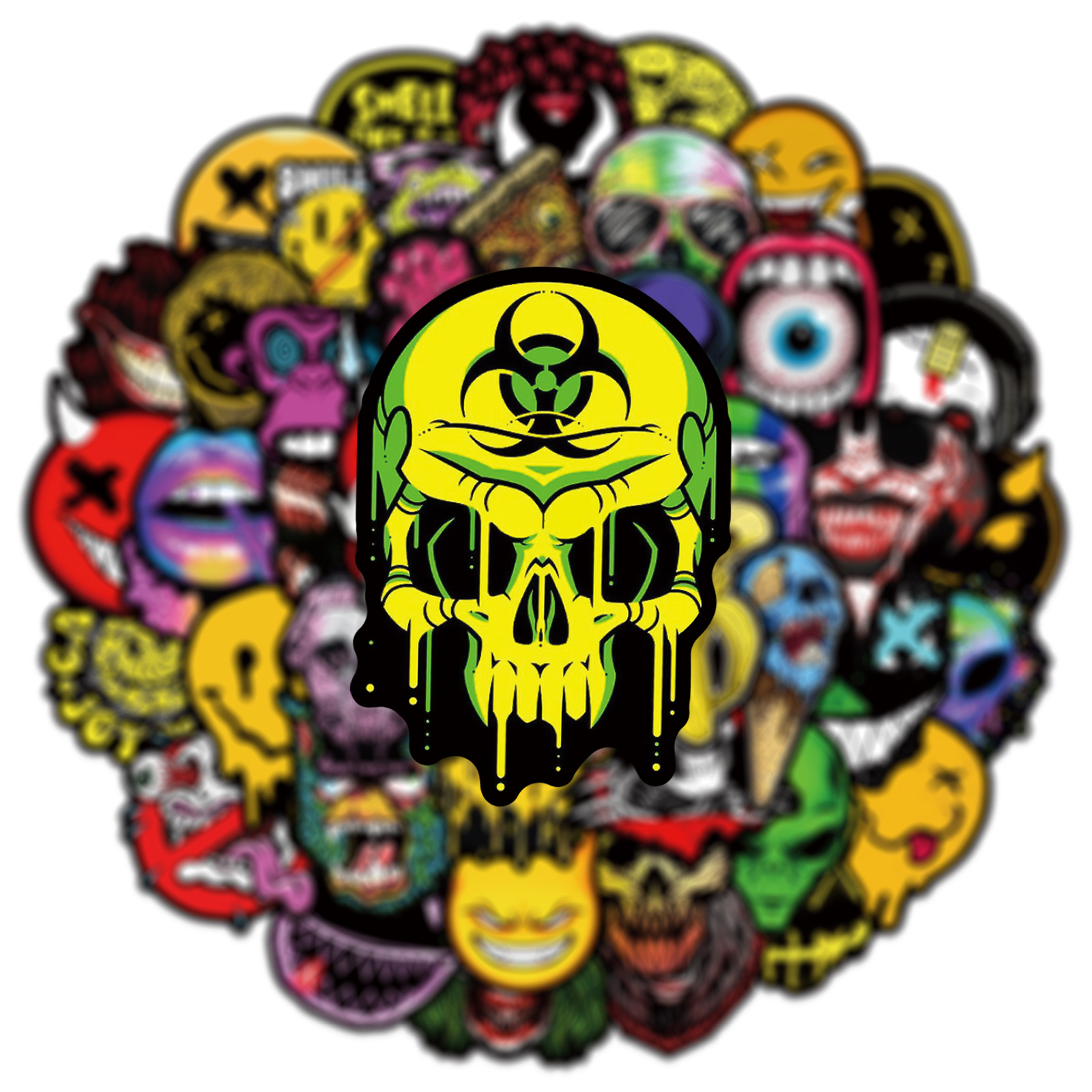 50Pcs terror Series Graffiti Stickers for Suitcases Mobile Phone Cases ...
