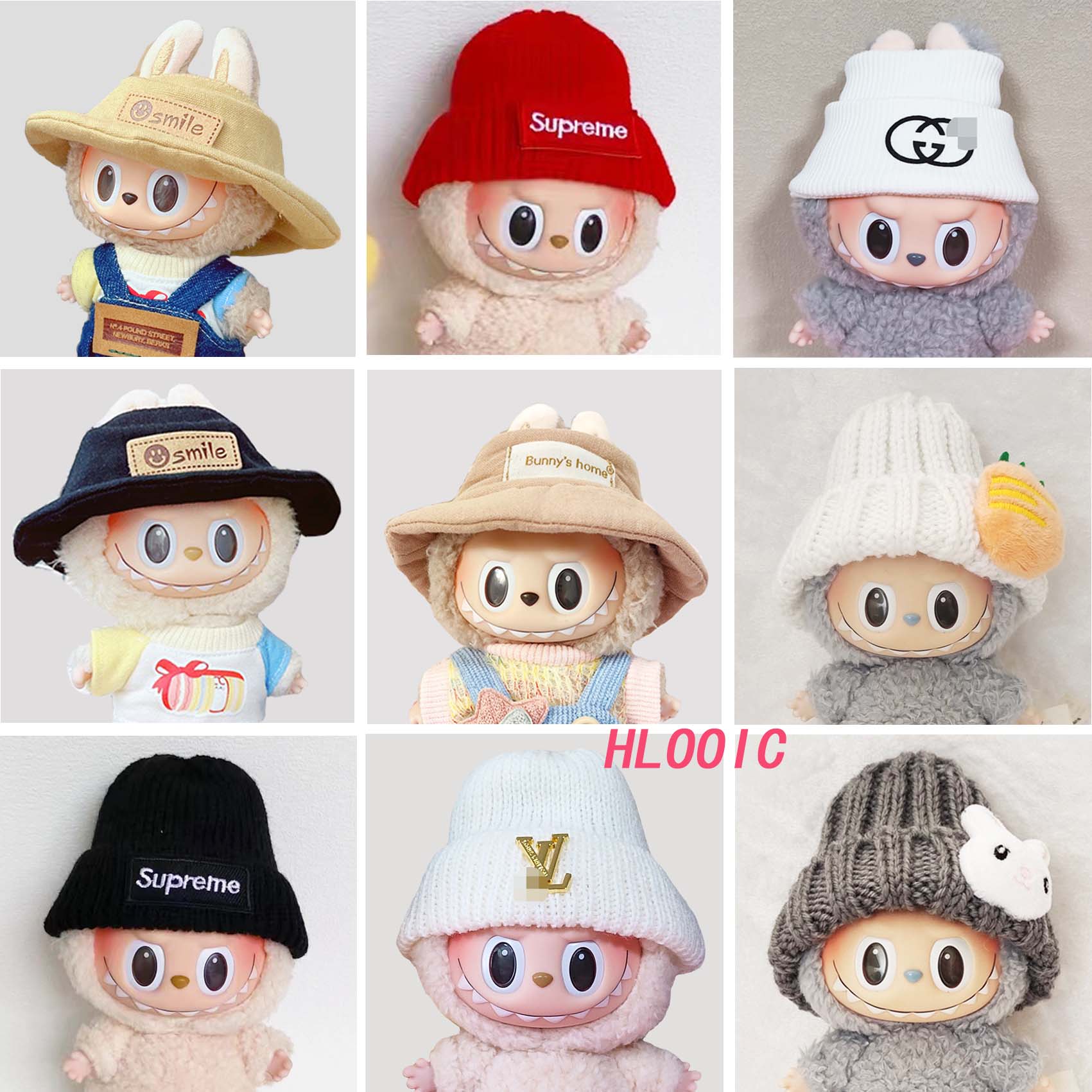 15cm 17cm Labubu hat cap Labubu V1 V2 have a seat macaron doll clothing ...