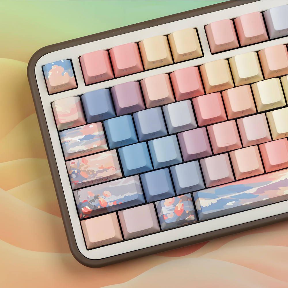 Wood Grain Keycaps/set 131Keys Dye-Sublimation Cherry Profile Side ...