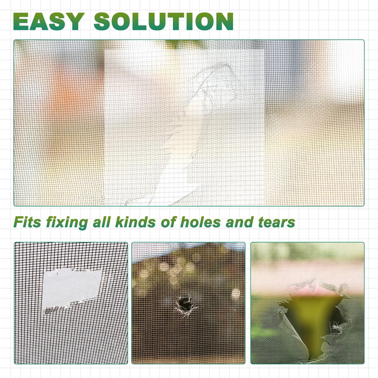 New Window Door Screen Patch Repair Kit Window Screen Tape Fiberglass Covering M