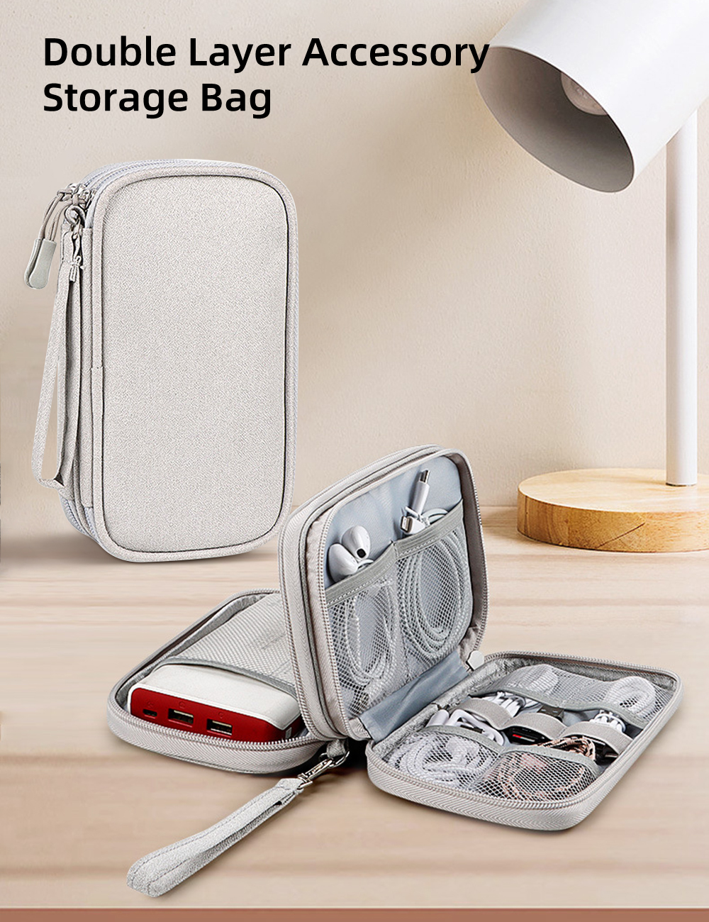 Multi-Functional Digital Accessory Organizer Bag Multi-Layer Power ...