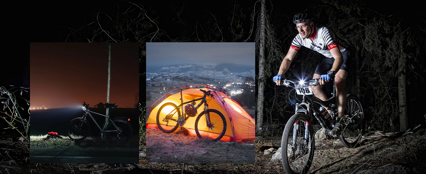 Mtb Night Time Bike Lights Safety On The Road Front And Rear