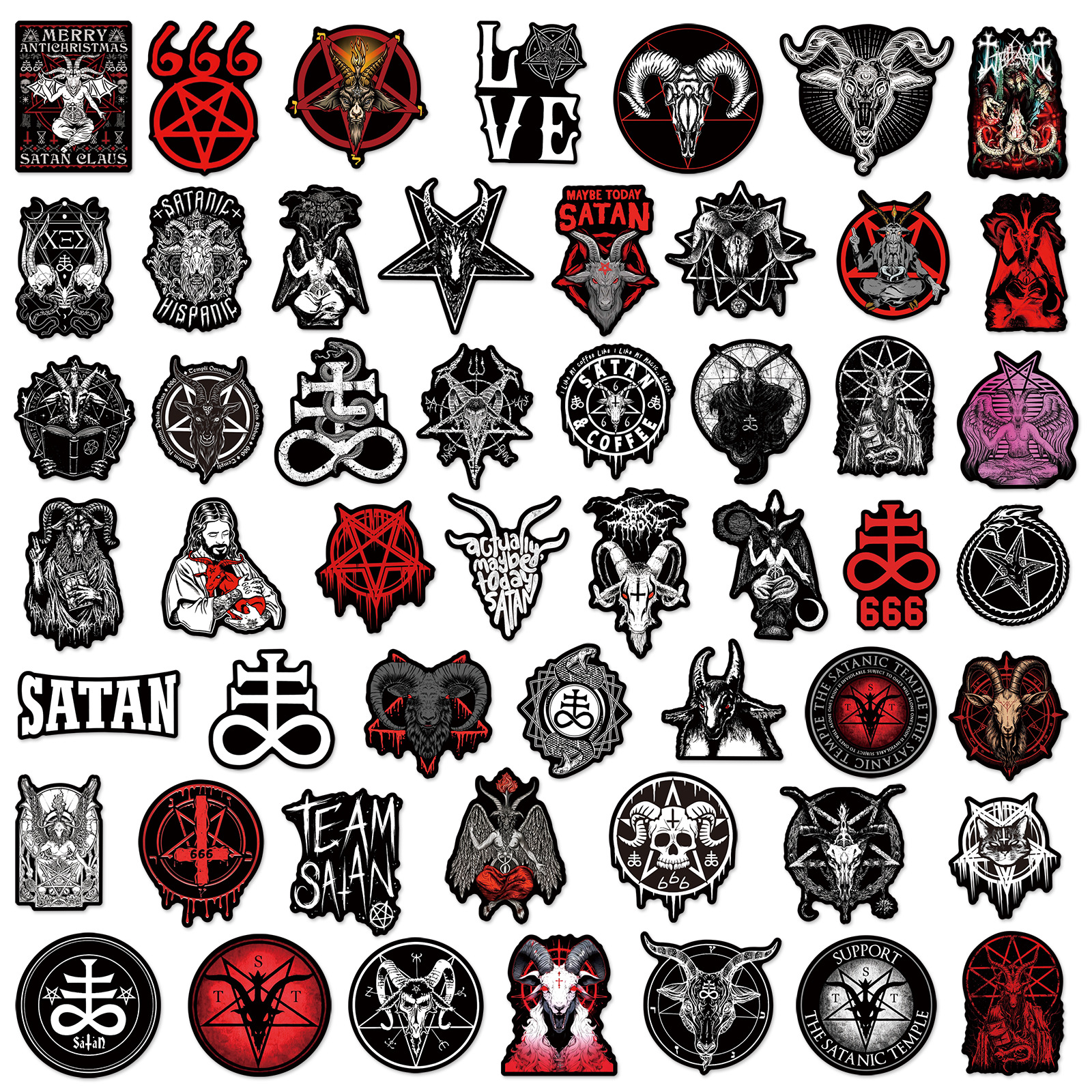 Black Devil Satan Series Graffiti Stickers 50Pcs Waterproof Sticker For ...