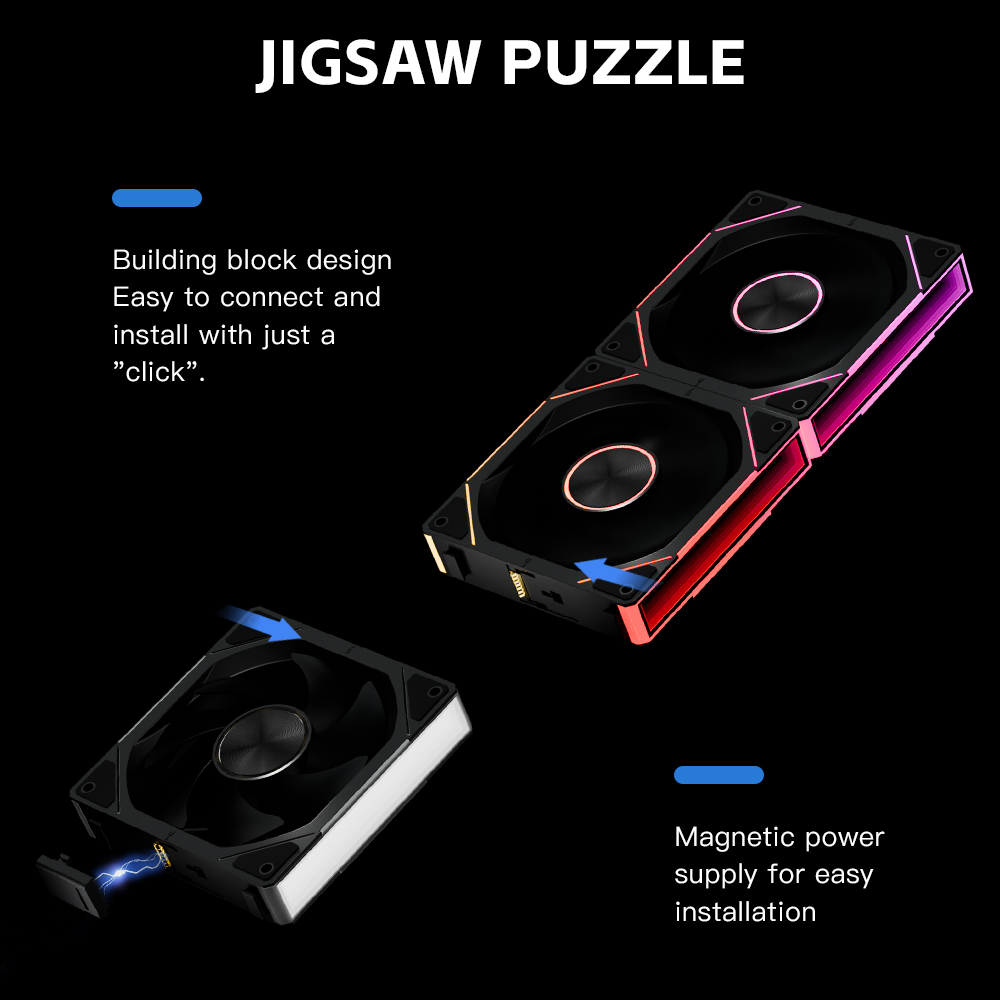 Jungle leopard Interstellar SE ARGB Building Block Splicing Fan 120mm ...