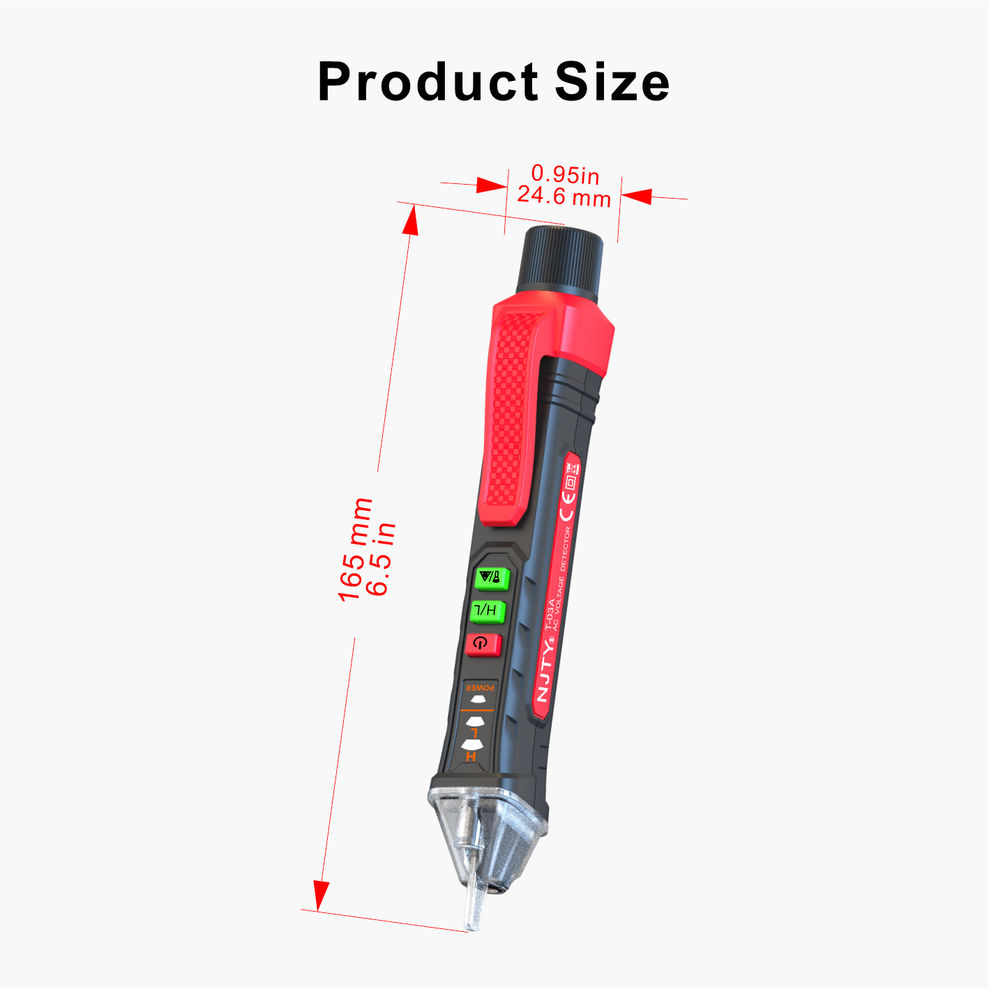 New NJTY Non-Contact Voltage Tester - Dual Range AC 12V/48V-1000V ...