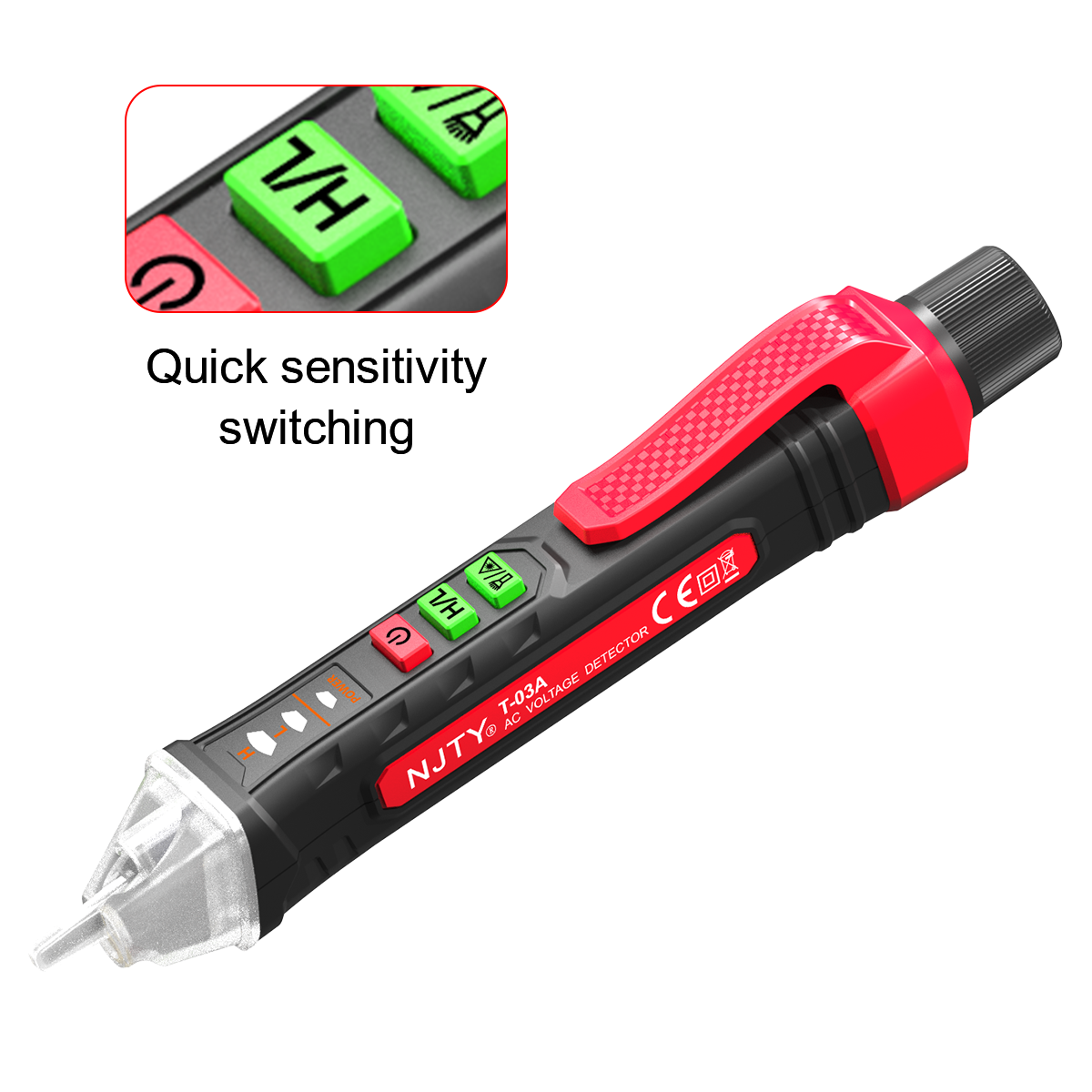 New NJTY Non-Contact Voltage Tester - Dual Range AC 12V/48V-1000V ...