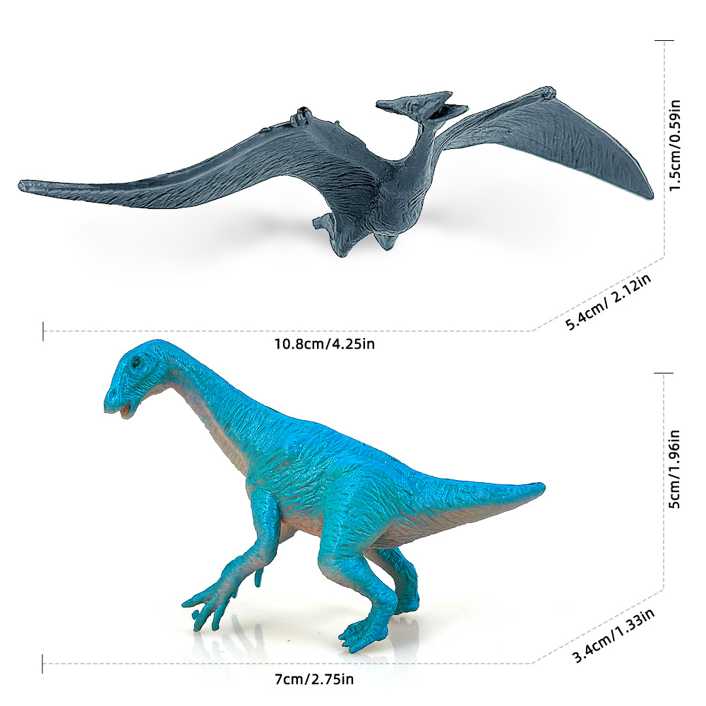 6 PCS Dinosaur Toy Plastic Bull Dragon Pterodactyl Sickle Dragon ...