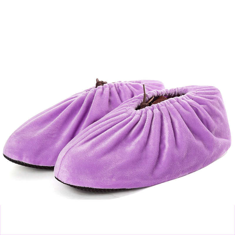 Flannel Shoes Covers Household Reusable Thick Non-slip Indoor Foot ...