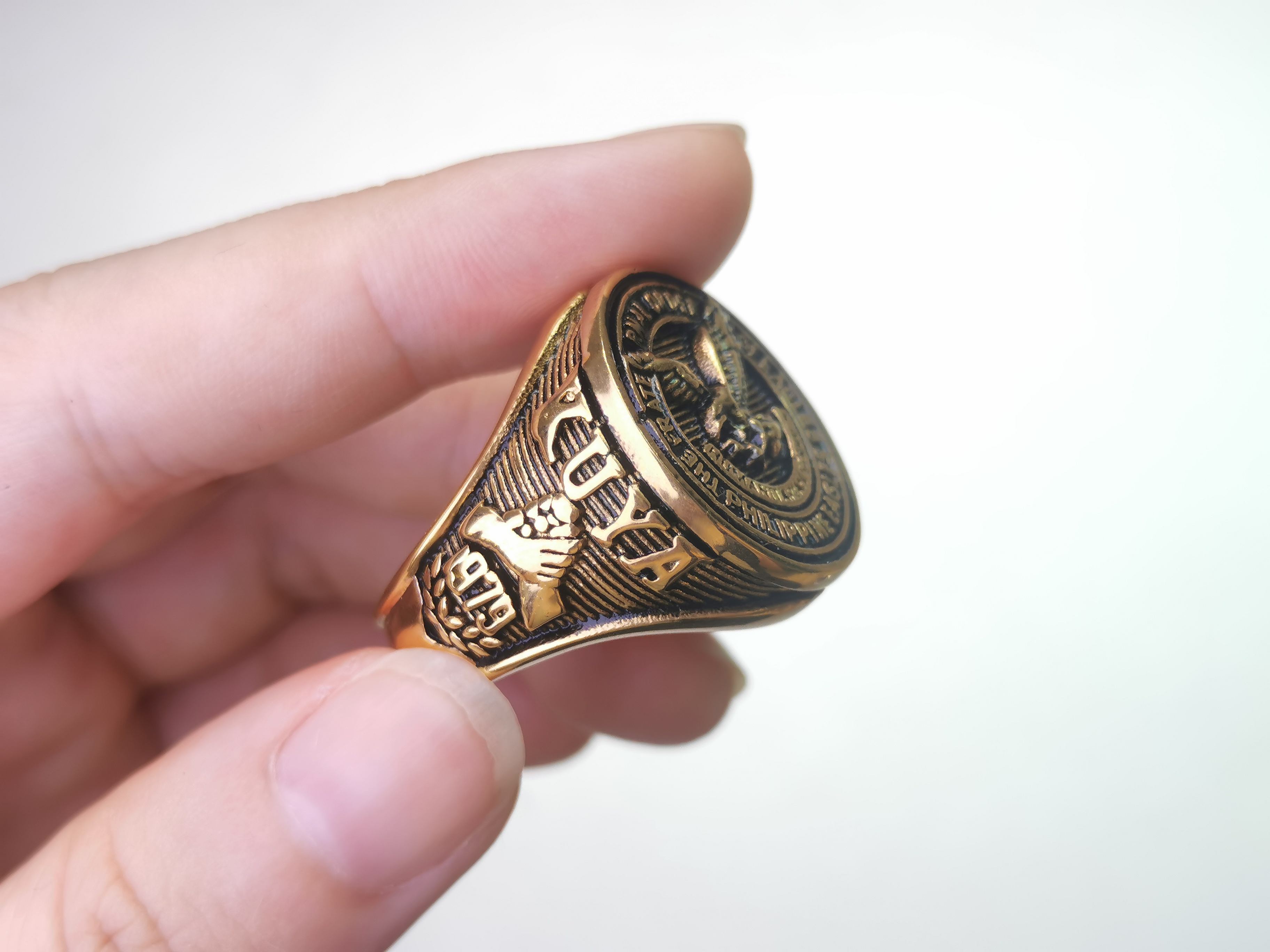 TFOE-PE Eagles Ring Kuya for Men Stainless Steel Gold Silver Bull Ring ...