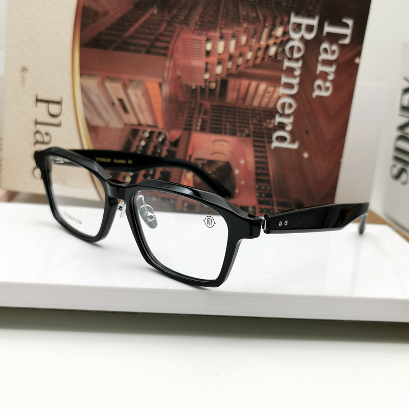 999.9 men's rectangular glasses with the same design, titanium recurve ...
