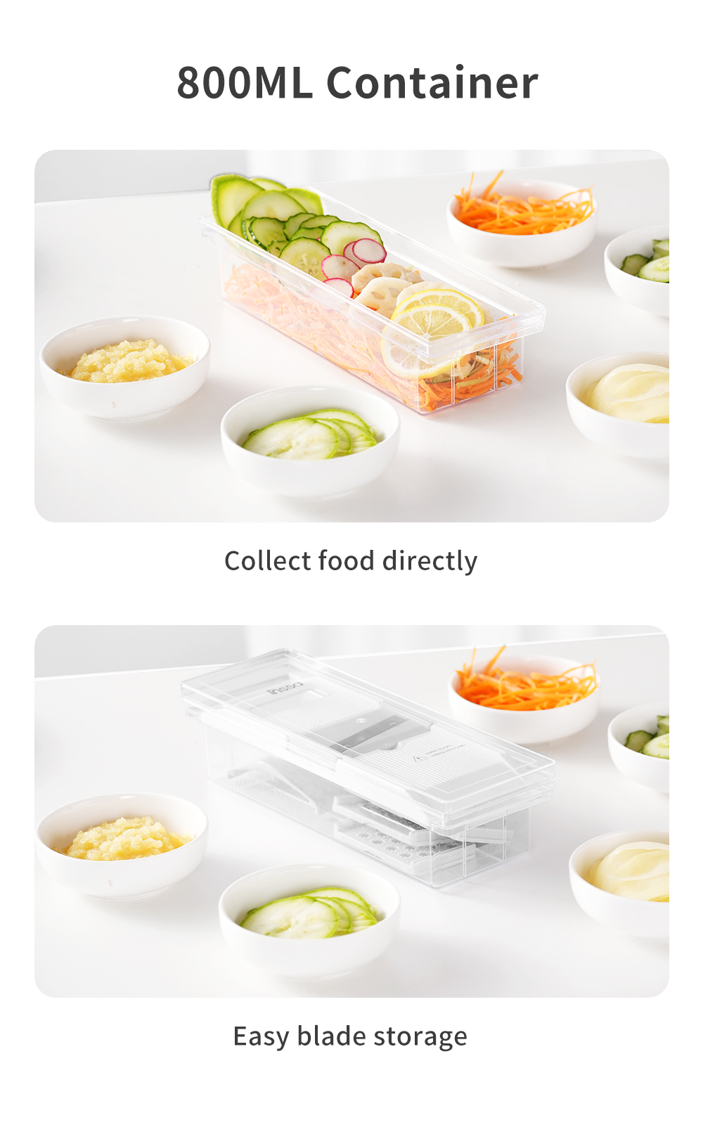 Simplus Vegetable Slicer Cutter Chopper Multifunctional 5 Blades with ...