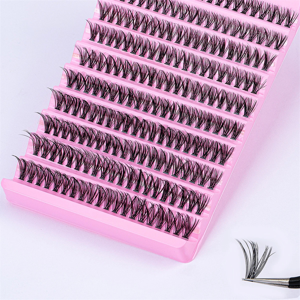 200Pcs Cluster False Eyelashes - Thin Natural C Curl Eyelash Extensions ...