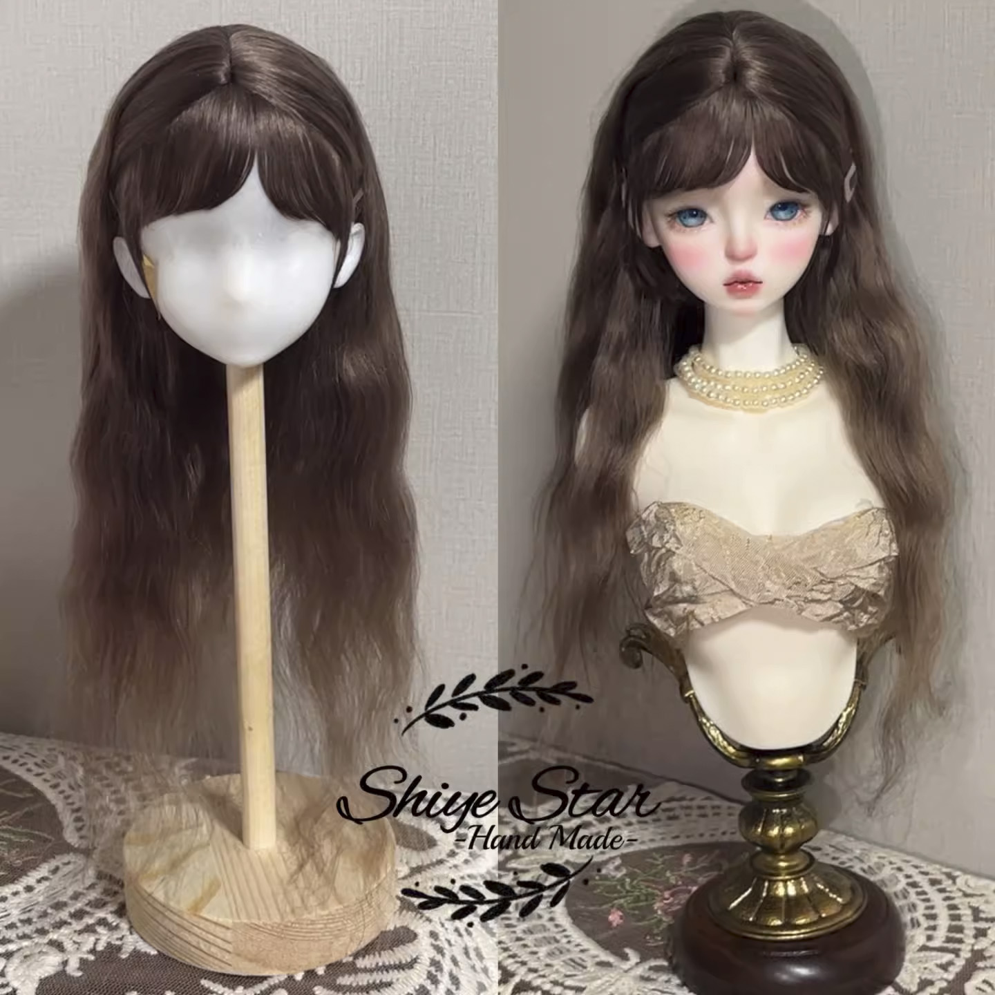 Bjd Doll 1/3 1/4 1/6 Russian Mohair Wig Bangs Hair Style Hard Head ...