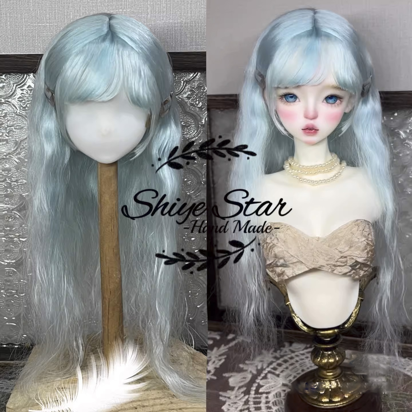 Bjd Doll 1/3 1/4 1/6 Russian Mohair Wig Bangs Hair Style Hard Head ...