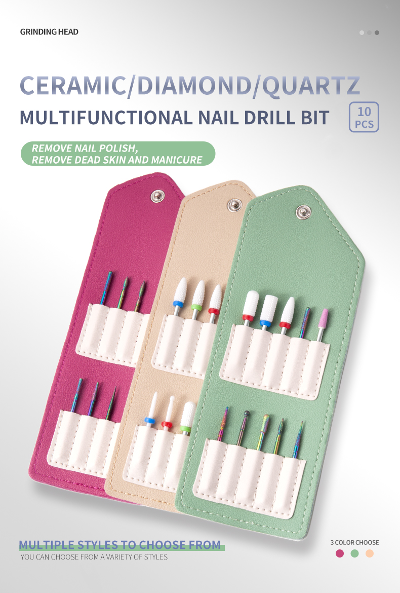 Ceramic Nail Art Drill Bits Set for Manicure Electric Nail Drill Bits
