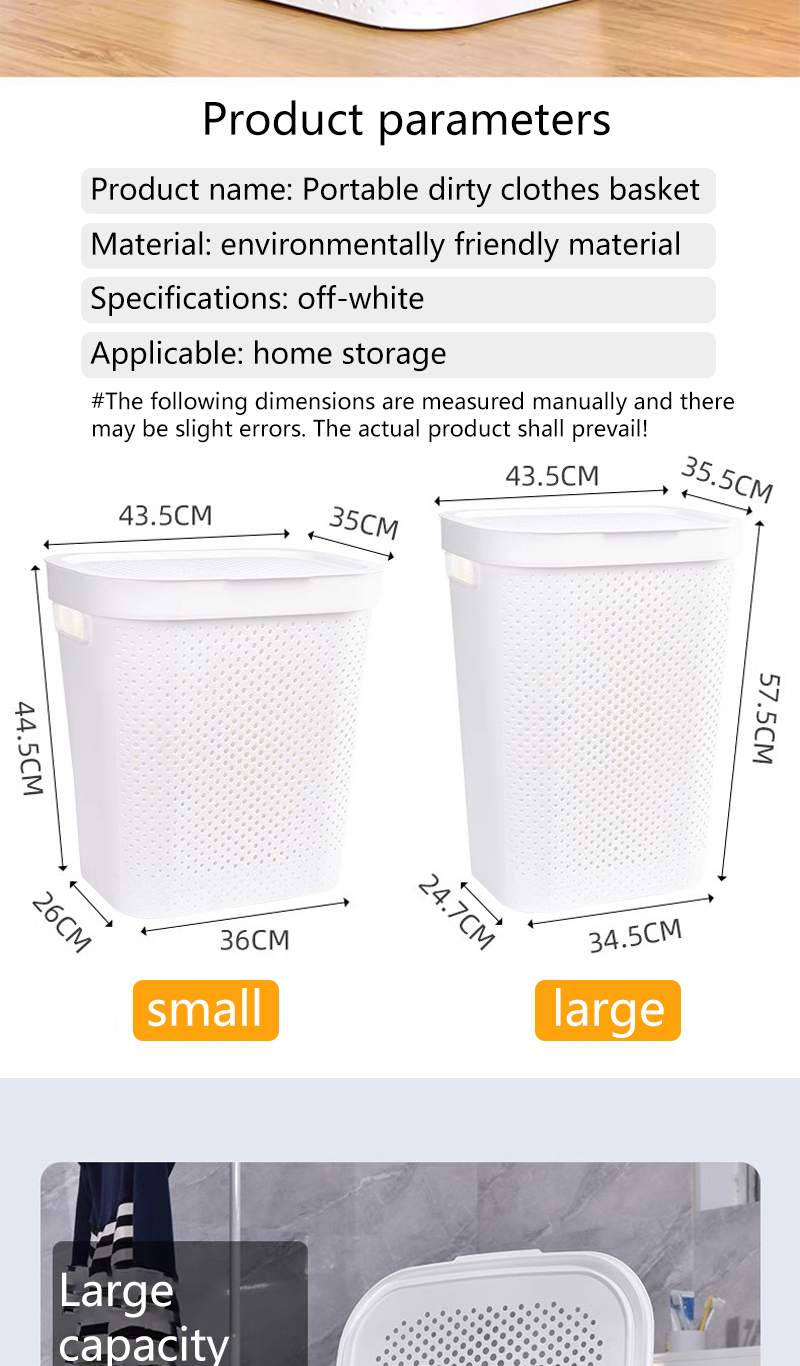 【Spot Goods】60L Large Capacity Dirty Clothes Basket Bathroom Laundry ...