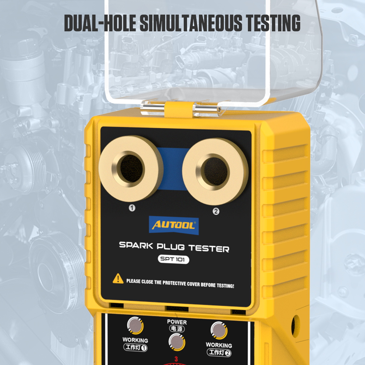 AUTOOL SPT101 spark plug Tester 0-6000 RPM to simulate engine ...