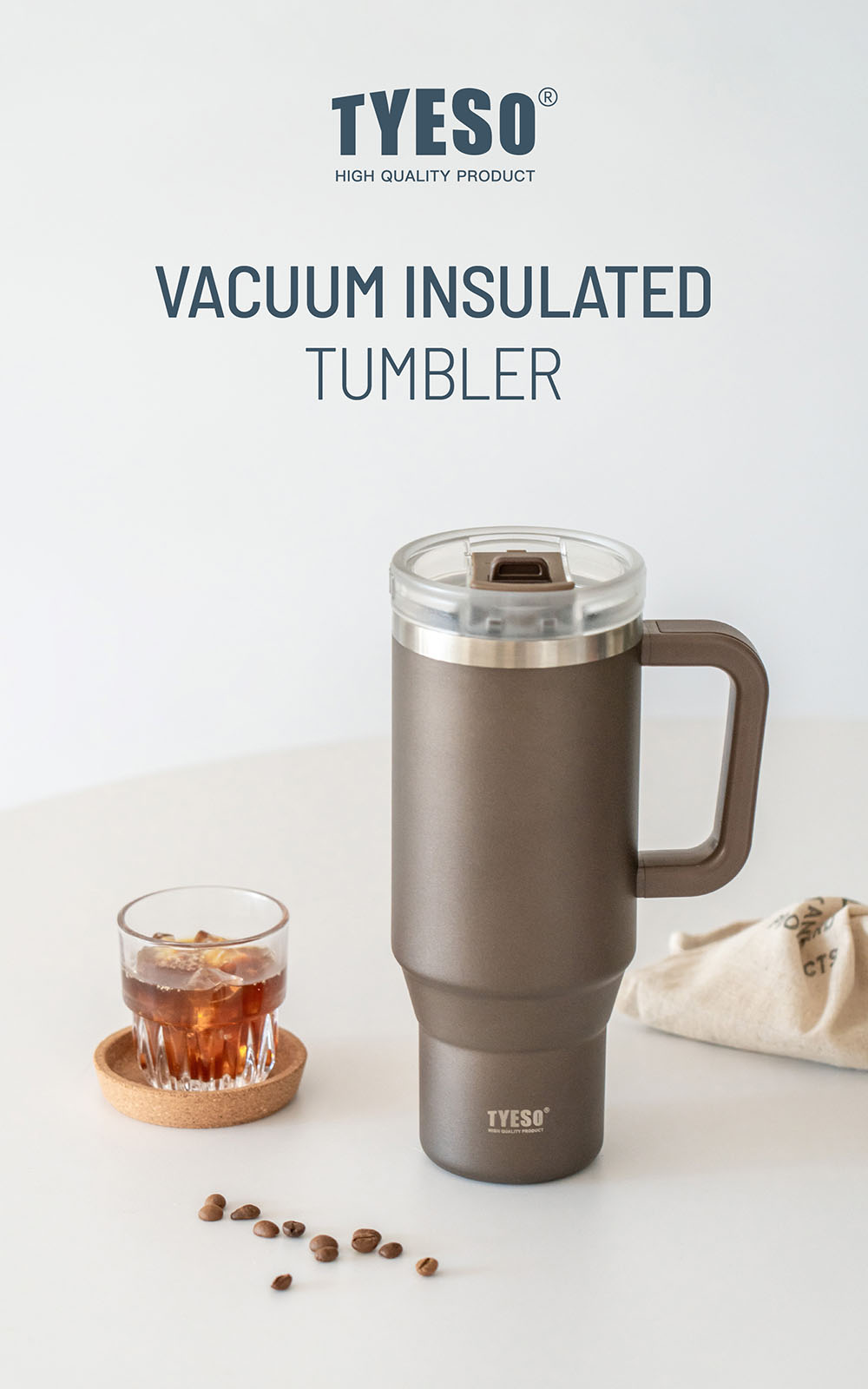 Tyeso Tumbler Hot and Cold Insulated Vacuum Tumbler With Handle 900ml ...