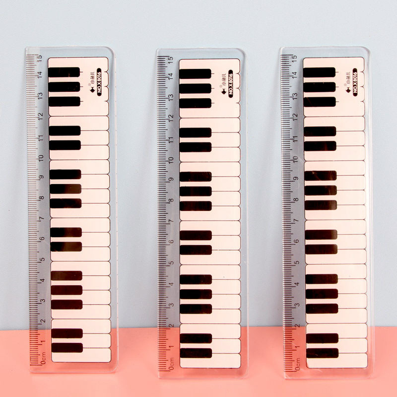 Pupil Piano Transparent Supply Ruler 15cm Feet Note Ruler 15cm Ruler ...