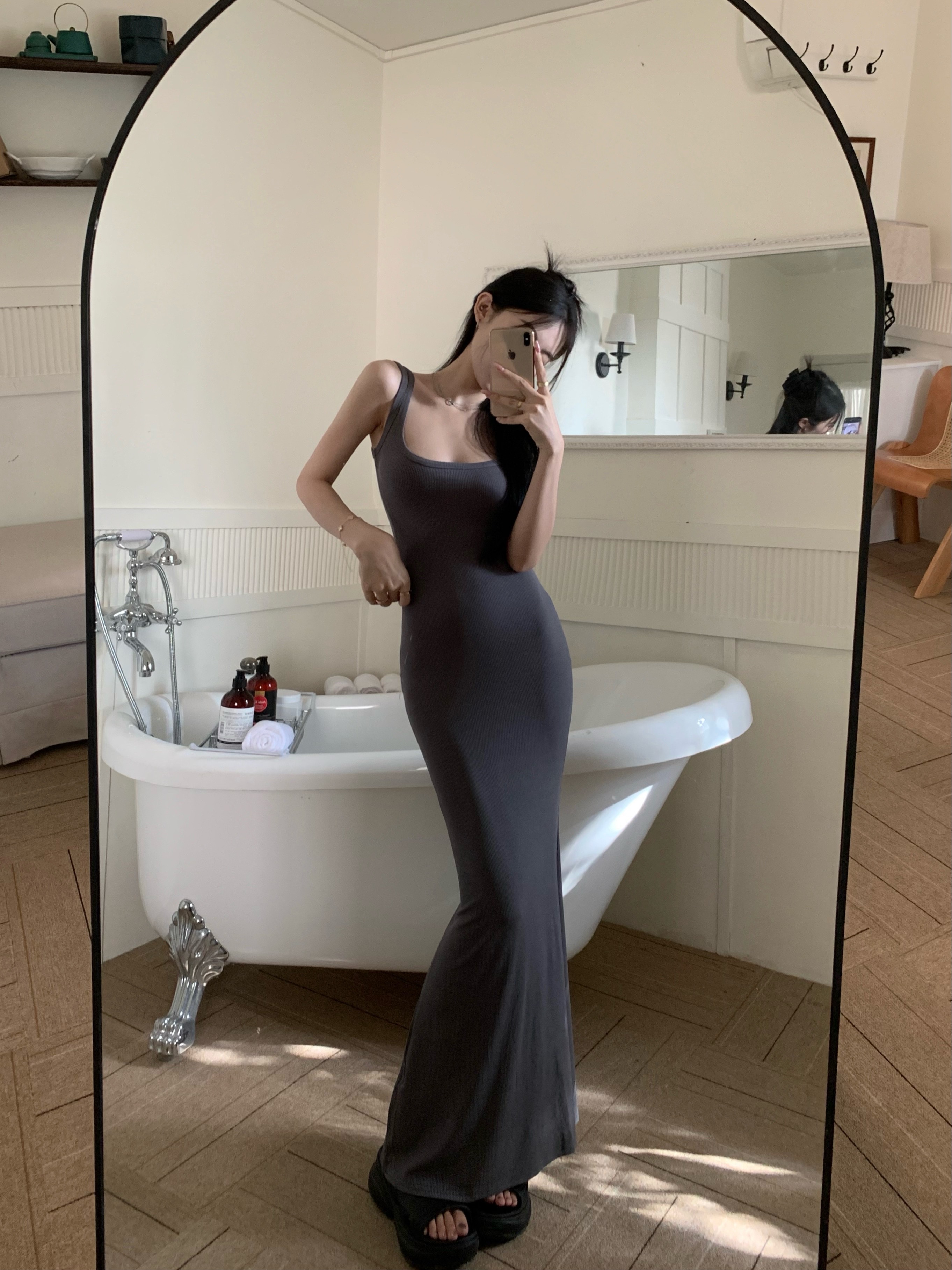 Sexy Strapless Fishtail Maxi Dress