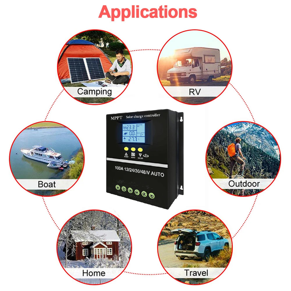 【Local Delivery】PowMr 40A/60A/80A/100A MPPT Solar Charge Controller 12V ...