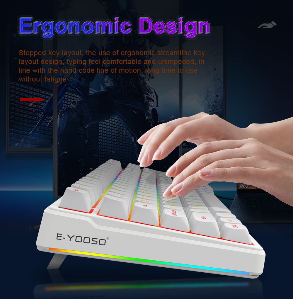 E-YOOSO Z99 USB Mechanical Gaming Keyboard Silver Switch Wired RGB ...
