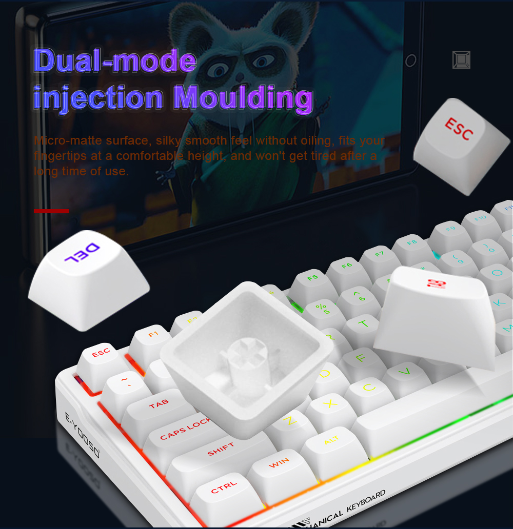 E-YOOSO Z99 USB Mechanical Gaming Keyboard Silver Switch Wired RGB ...