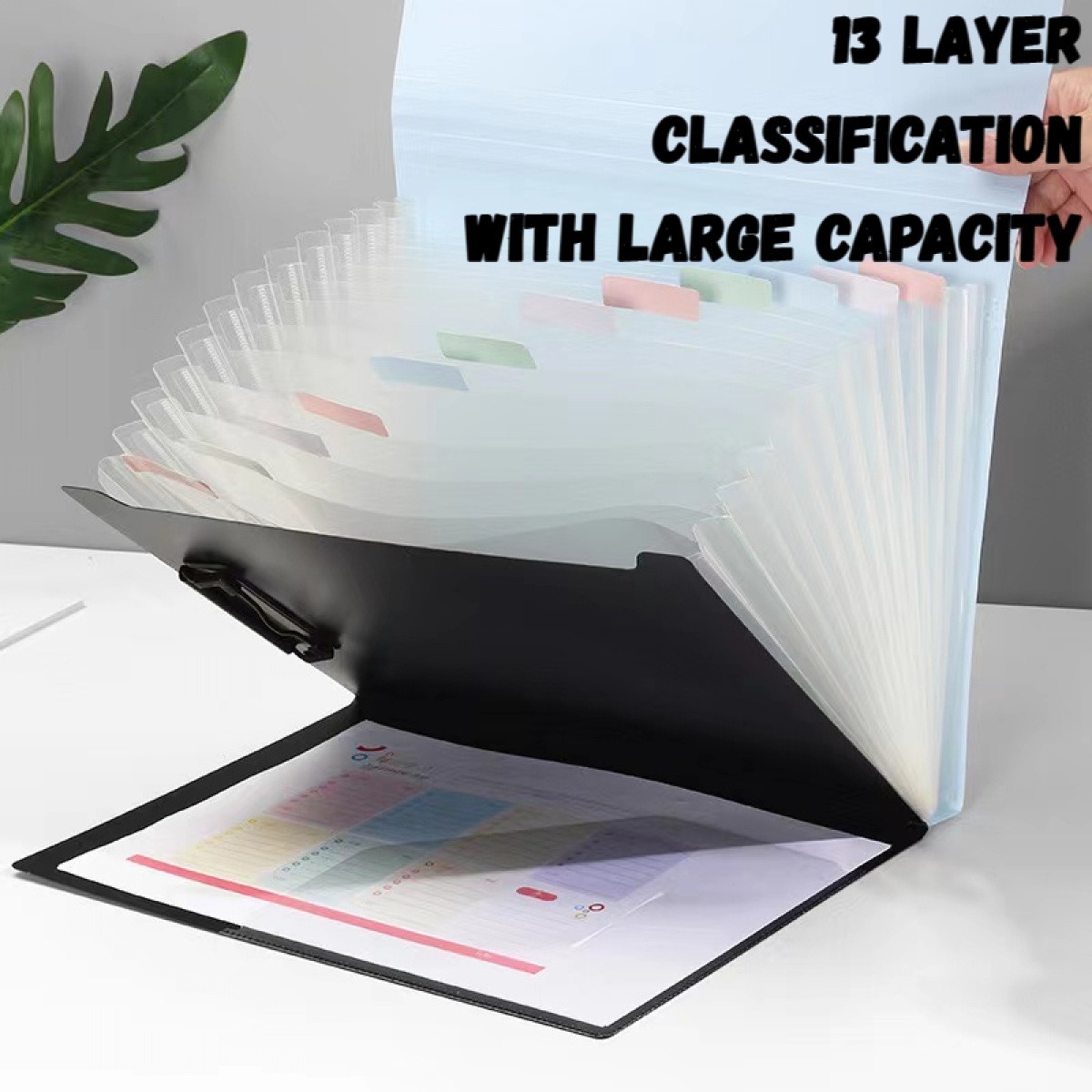 2In1 Long Expanding File Folder Document Organizer Long with Clipboard ...