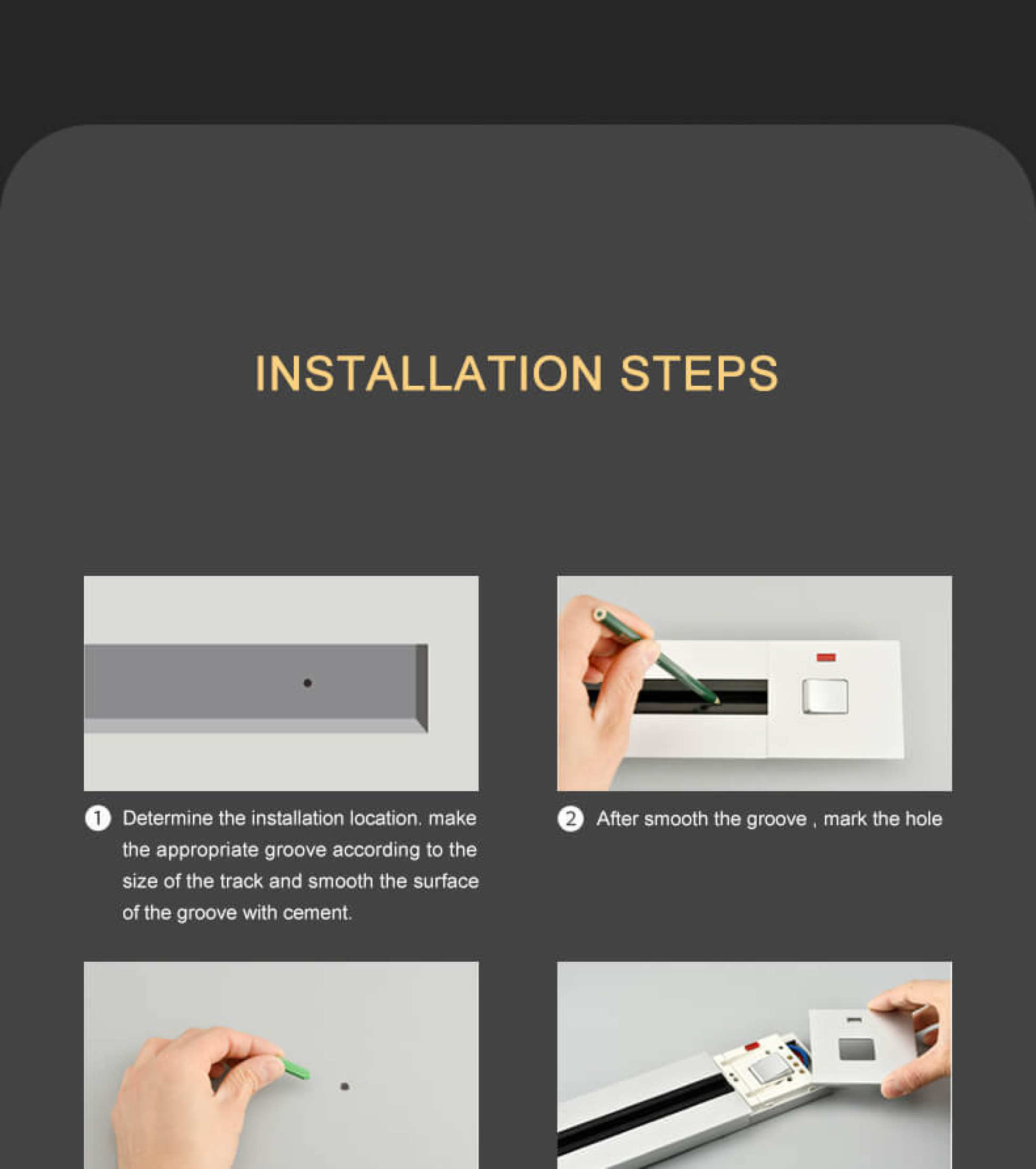 Movable Power Track Socket sliding Modern Electric Wall adapter Outlet ...