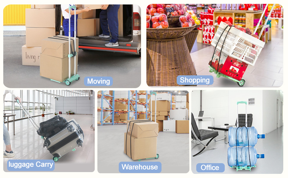 Multipurpose Foldable Aluminum Hand Truck With 2 Wheel Portable Hand ...