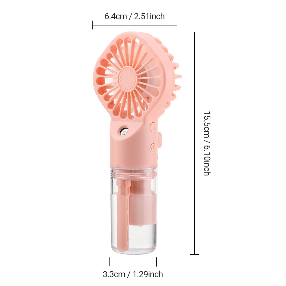 AKER Moisturising Spray Handheld Electric Fan with Mist Hydration Mini ...