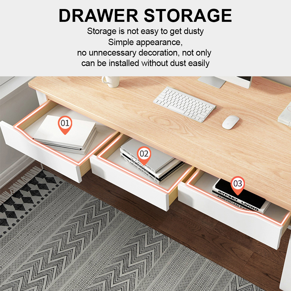 【Warranty】High capacity Study Table Computer Table With Drawer Study ...