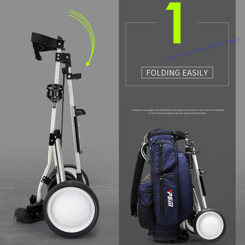 PGM golf cart, two wheeled driver pulled cart, golf course handcart ...