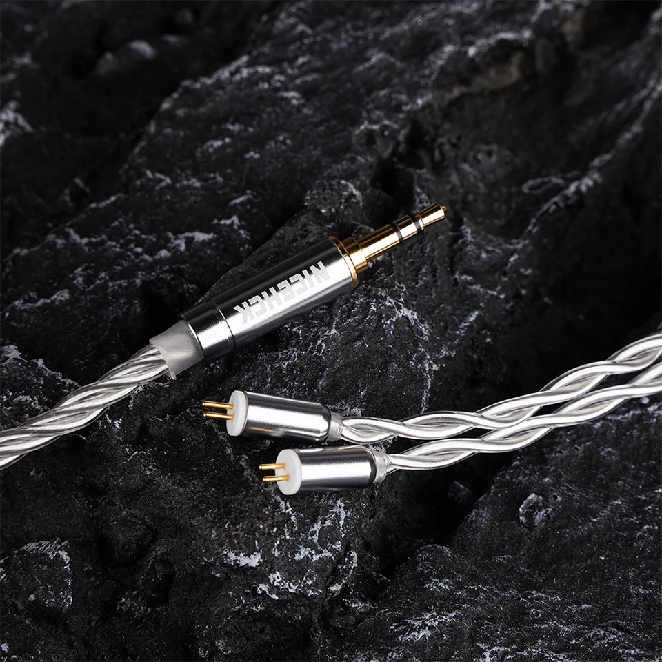 NiceHCK sHeart HiFi In Ear Monitor Earphone Cable 4N OFC+4N Silver ...