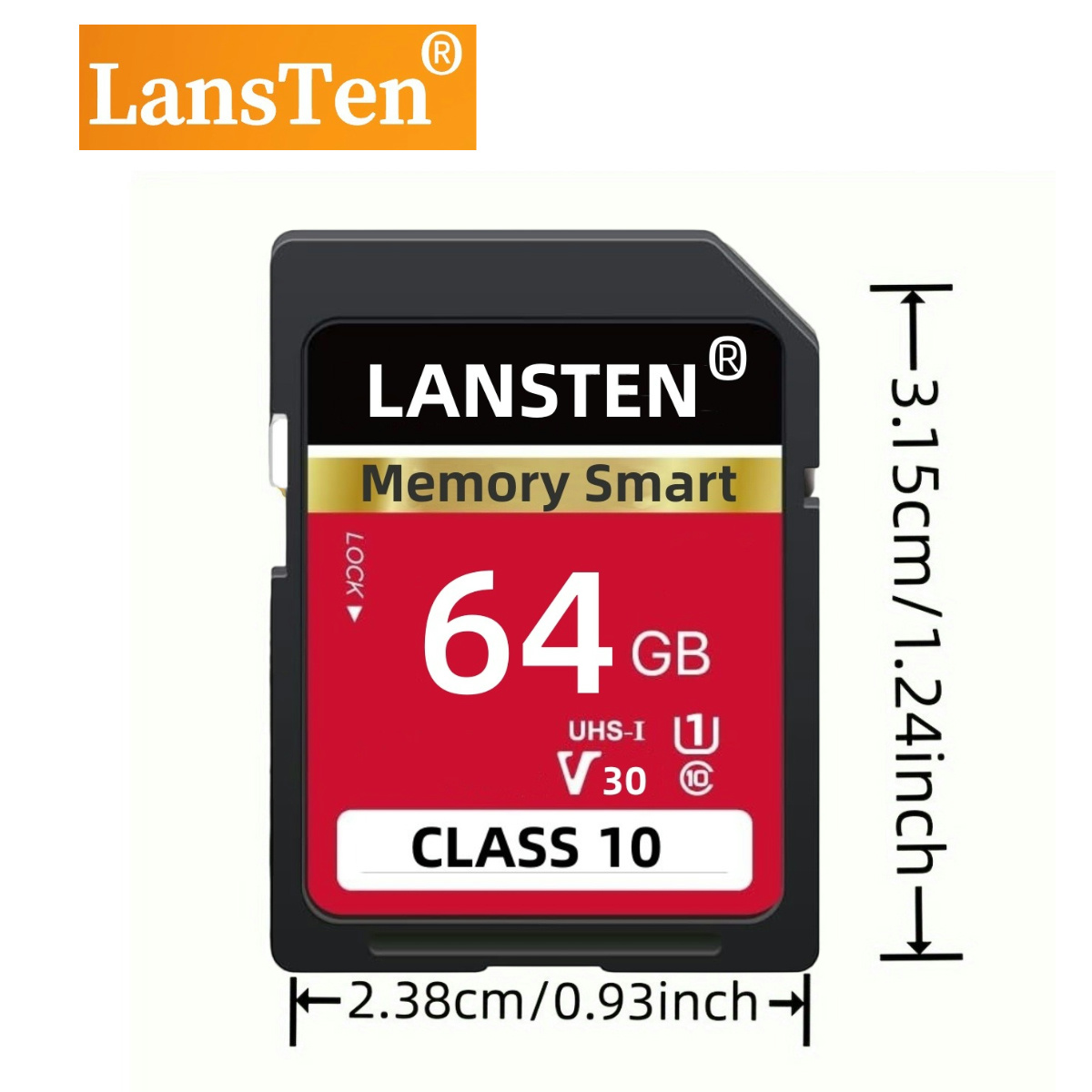 LansTen High Speed 128GB 64GB 50GB 32GB 16GB Memory Card Classe 10 3D