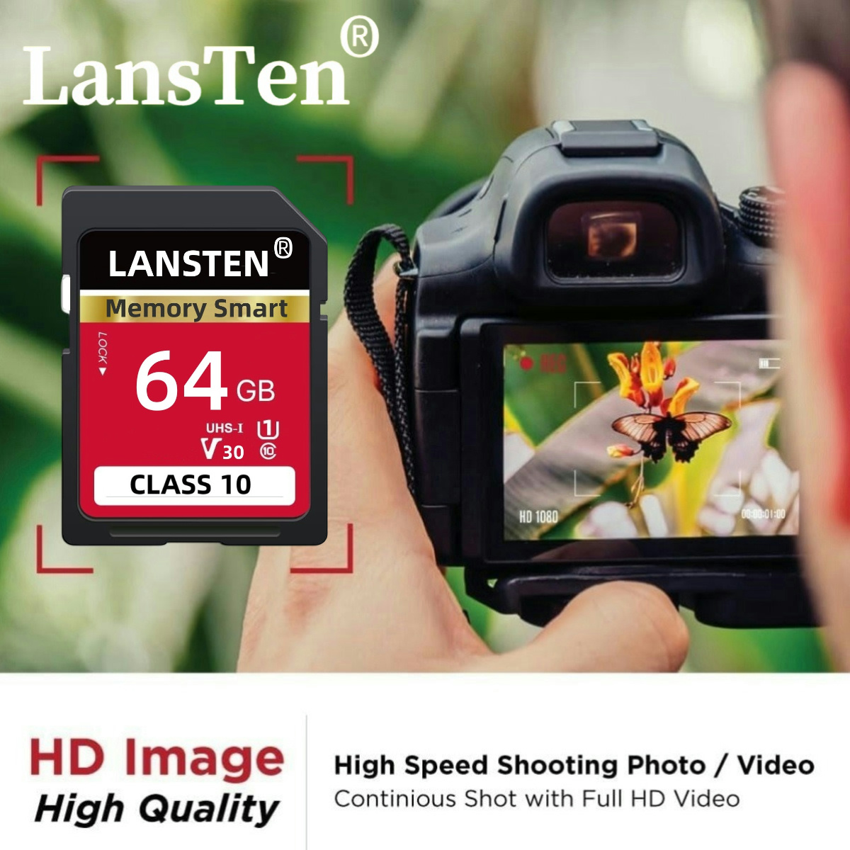 LansTen High Speed 128GB 64GB 50GB 32GB 16GB Memory Card Classe 10 3D